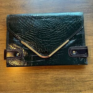BCBGeneration black patent leather clutch